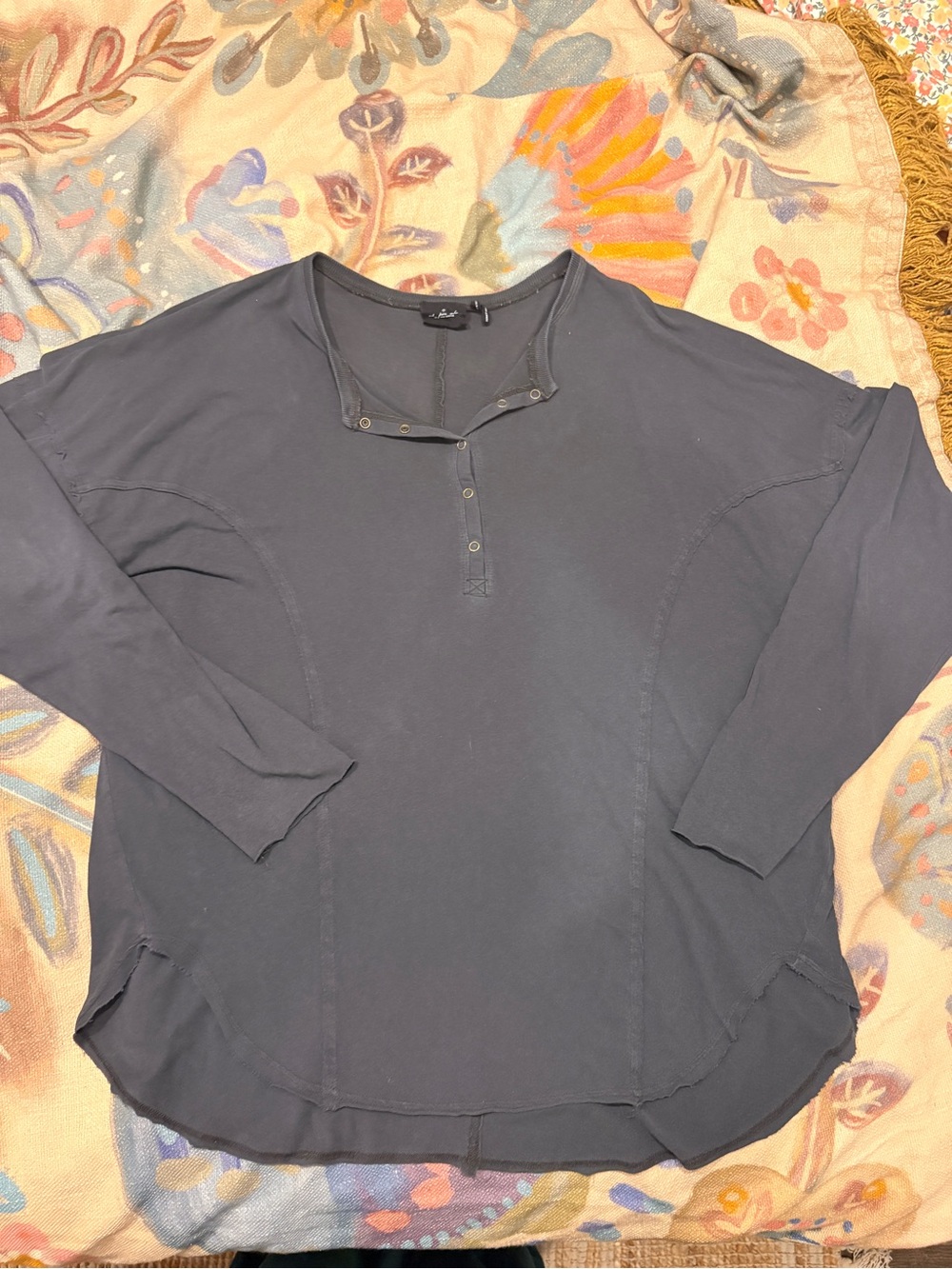 Urban Outfitters Out from Under Relaxed Long-Sleeve Top - Charcoal